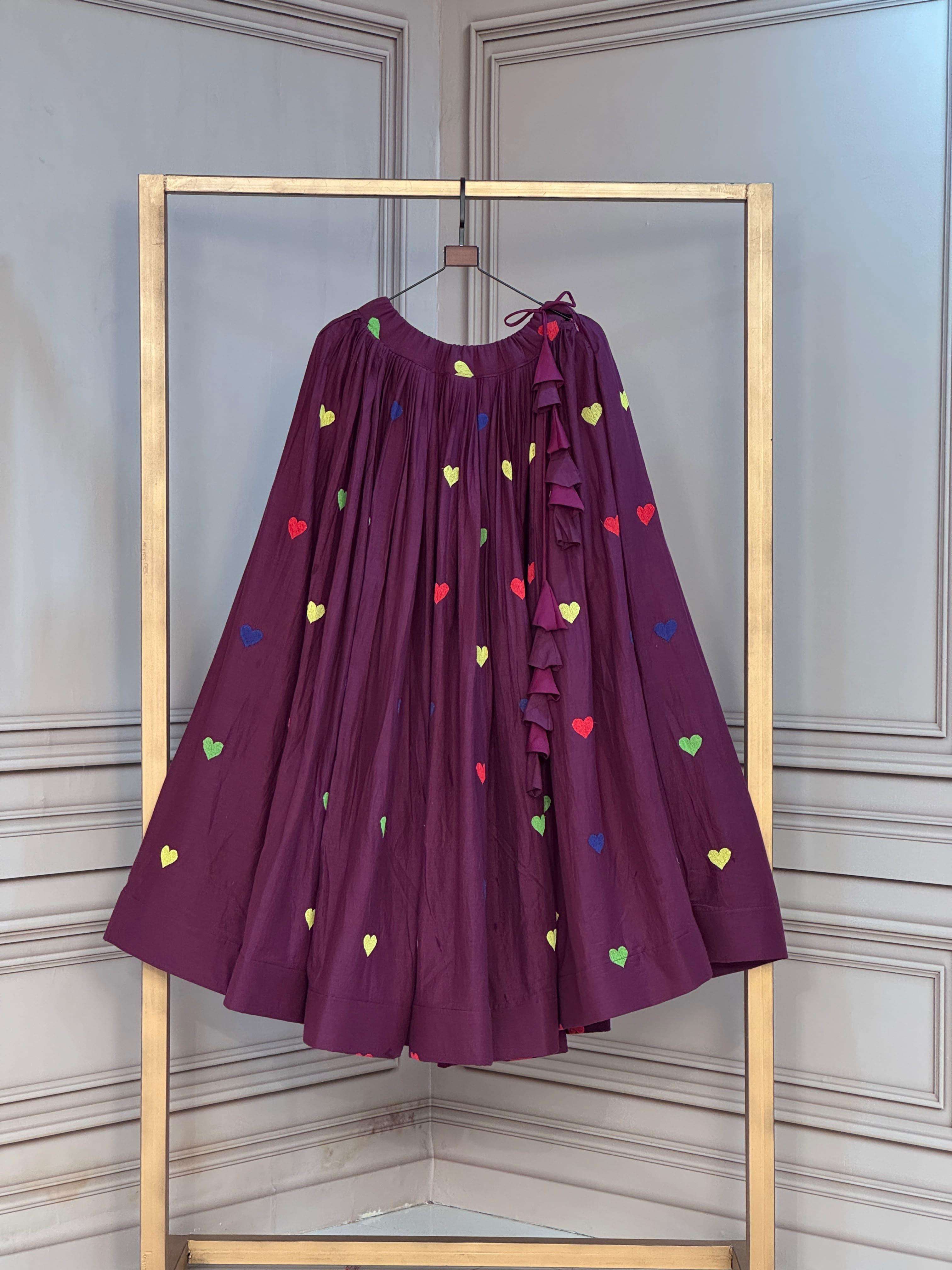  Super soft and Cora Cotton fabric With Attractive Heart thread Embroidery work on reseller in surat 7181 Only lehenga